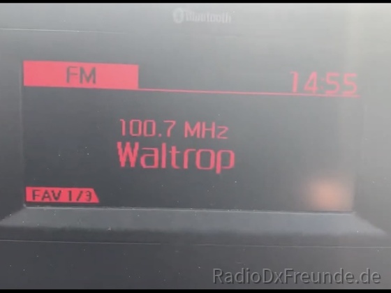 FM Empfang der Testsendung von Radio Vest auf 100.7MHz in Bochum-Wattenscheid.