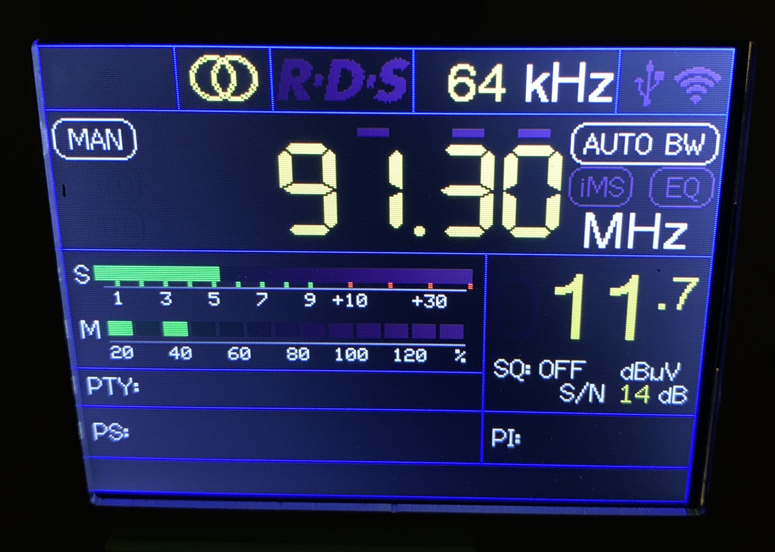 FM Empfang von NRW1 auf 91.3MHz Niederkrüchten in Velbert mit TEF6686 indoor